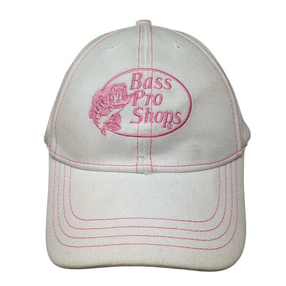 Bass Pro Shops Baseball Cap White One Size Adjustable Embroidered Gone Fishing - Picture 1 of 10